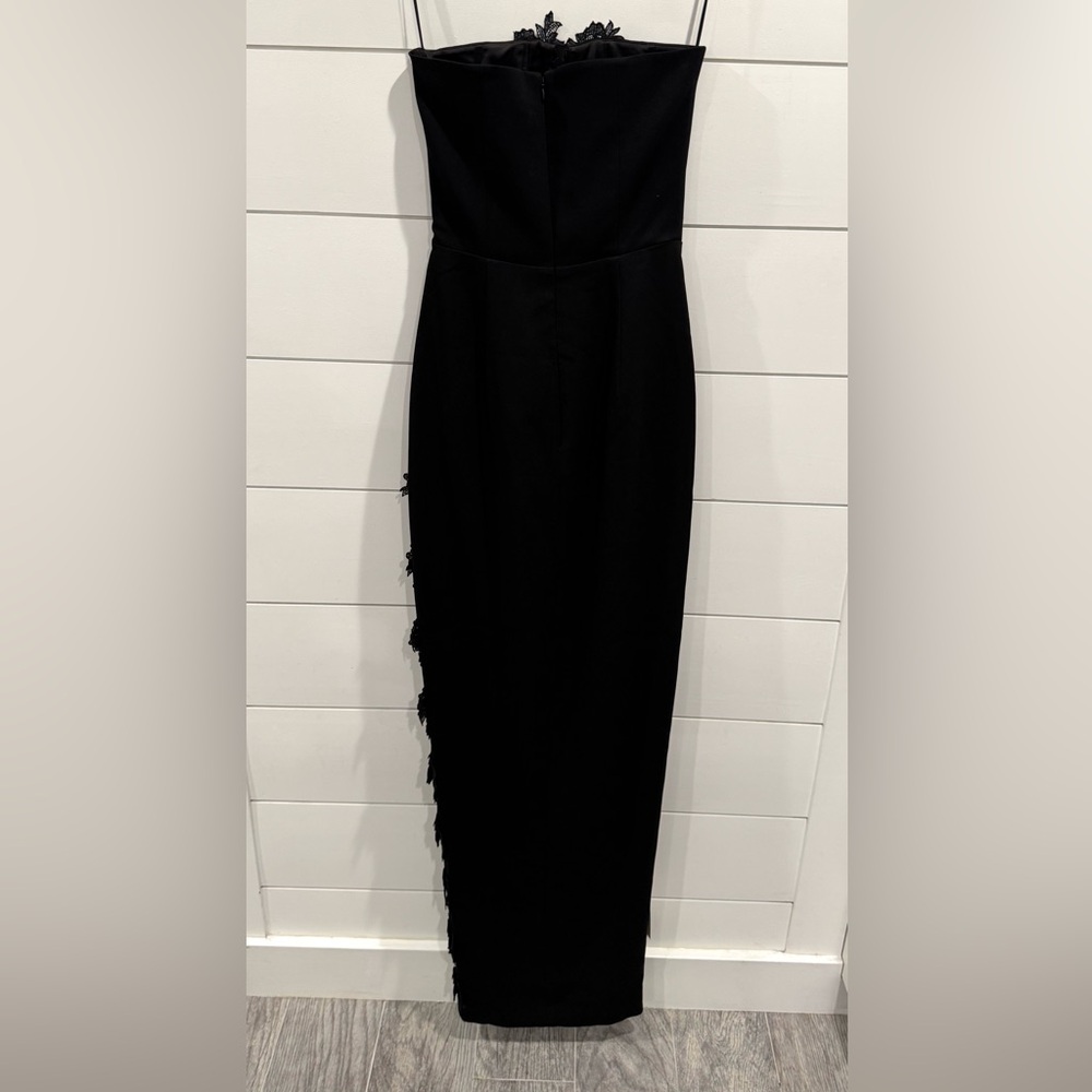 NWT Sau Lee black lace trim Florence gown - Picture 7 of 10